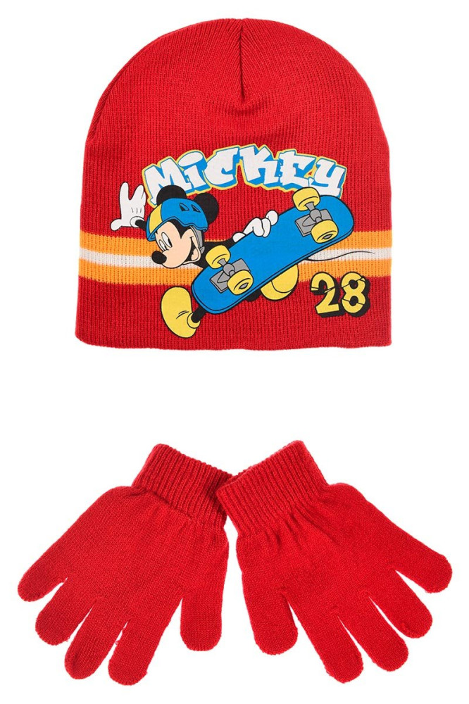 Disney Mickey Skate gyerek sapka + kesztyű szett 54 cm