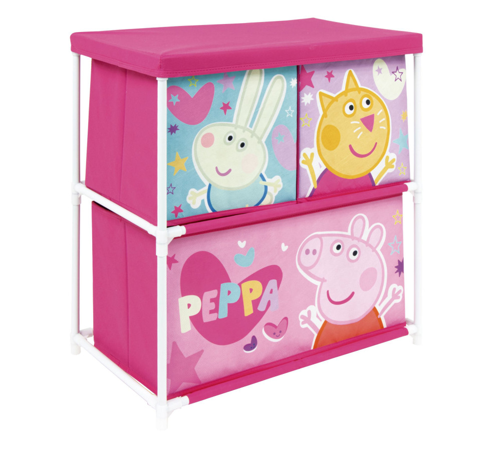 Peppa malac Friends játéktároló állvány 3 rekeszes 53x30x60 cm