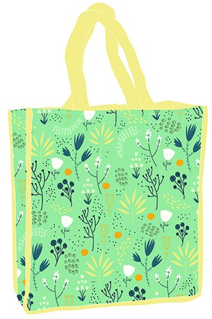 Virág Green shopping bag 34 cm