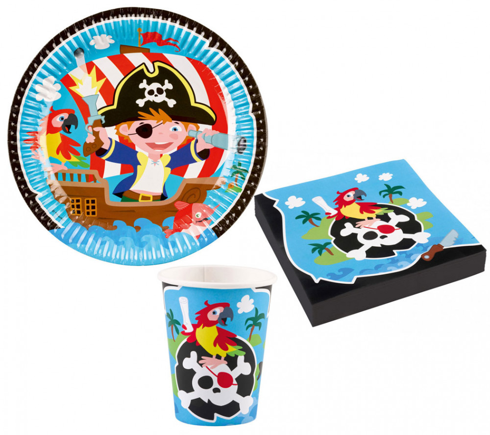 Pirate, Kalóz party szett 36 db-os 23 cm-es tányérral