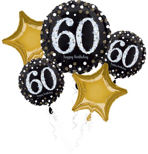 Happy Birthday 60 Fólia lufi 5 db-os szett