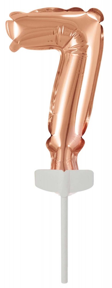 Rose Gold 7-es szám fólia lufi tortára 13 cm