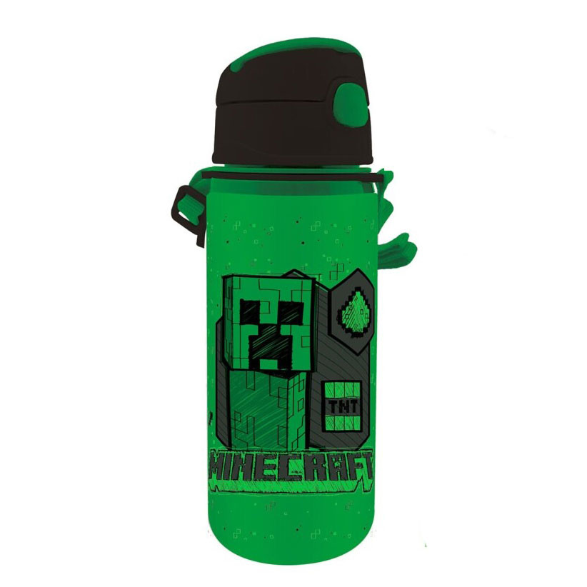 Minecraft Green alumínium kulacs akasztóval 600 ml