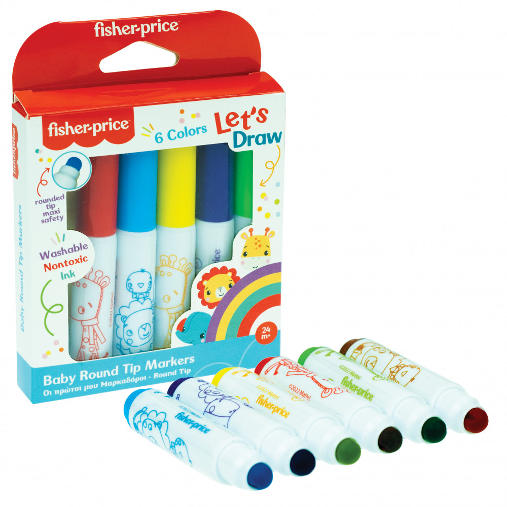 Fisher-Price Let's Draw kimosható filctoll 6 db-os