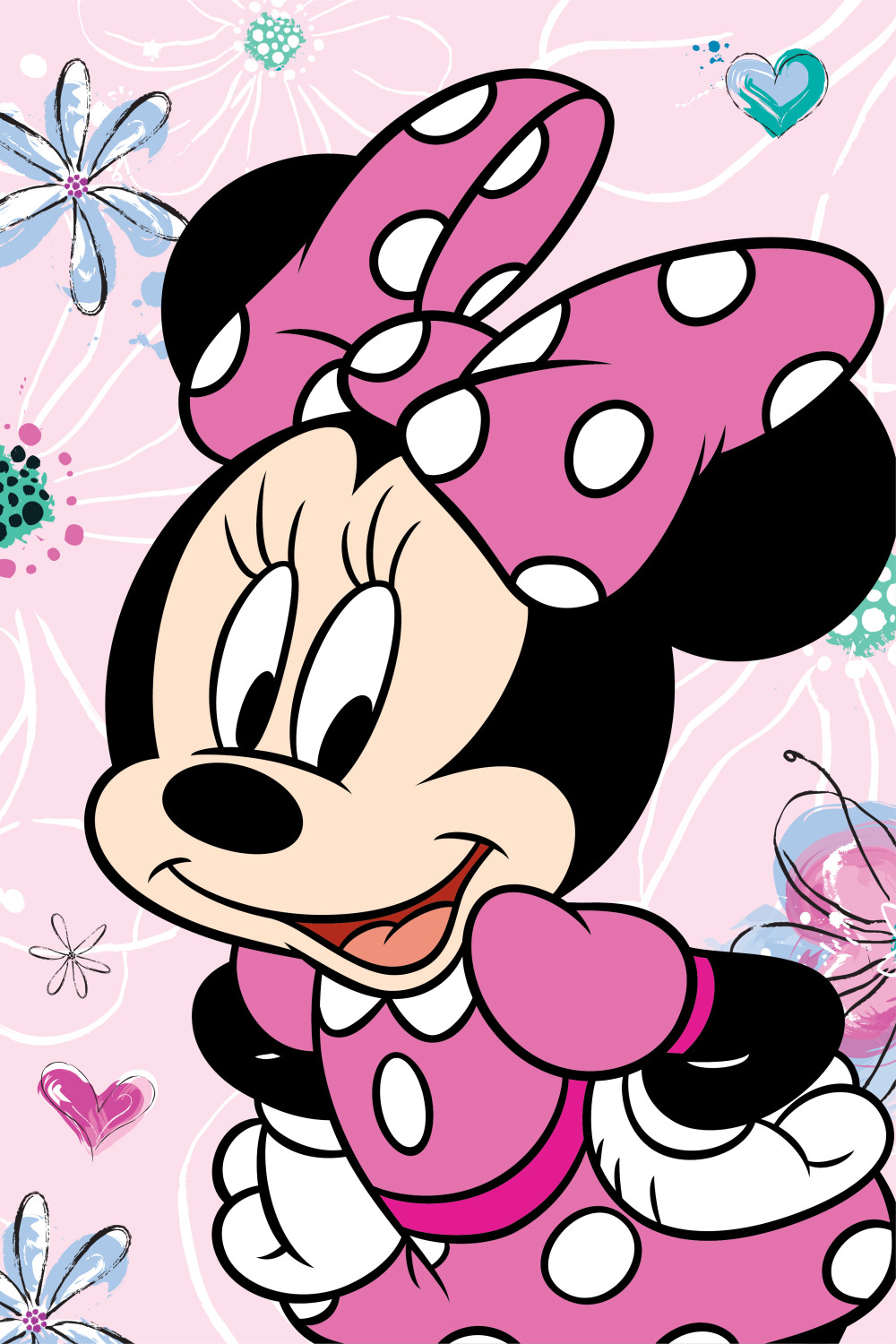 Disney Minnie Flowers mikroflanel takaró 100x150cm