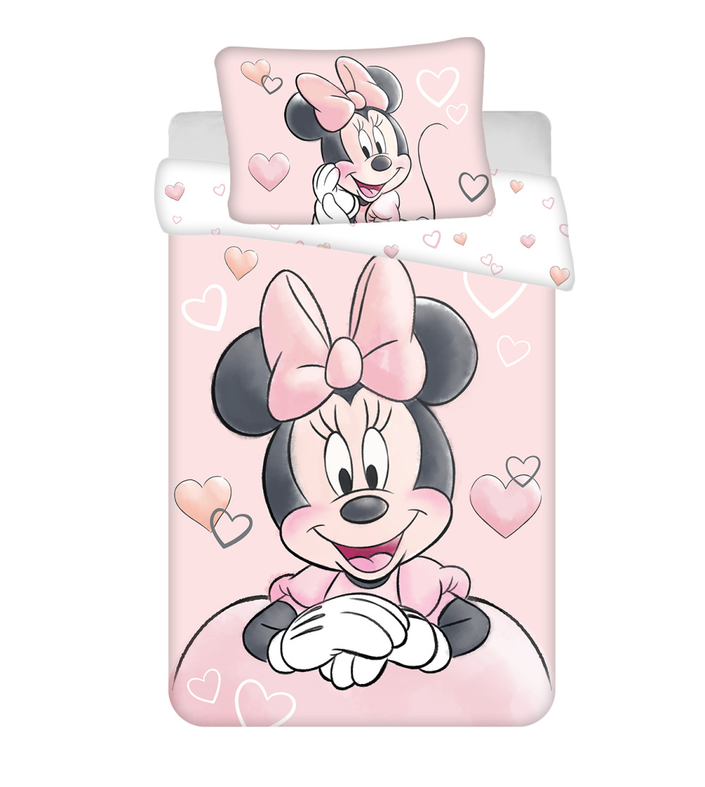 Disney Minnie Powder Pink gyerek ágyneműhuzat 100×135 cm, 40×60 cm