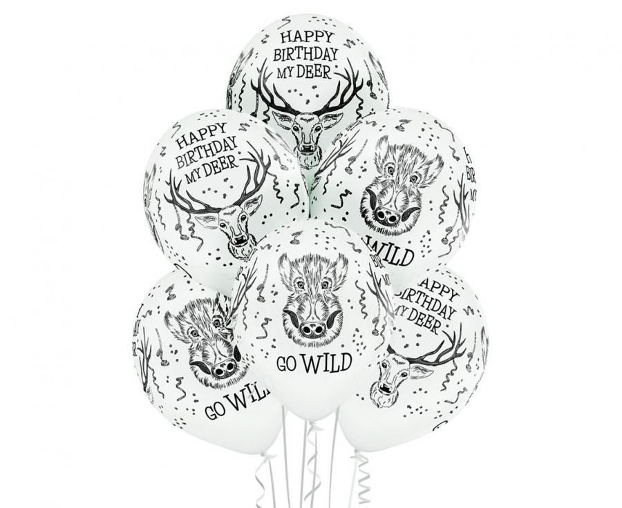 Szarvas Wild léggömb, lufi 6 db-os 12 inch (30 cm)