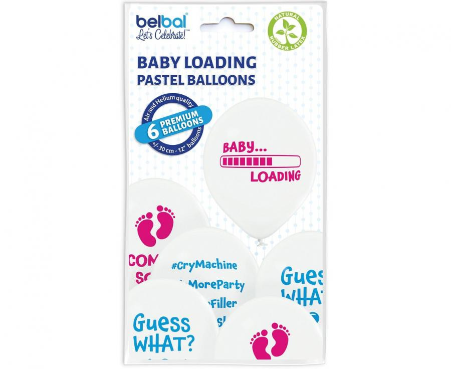 Baby Loading léggömb, lufi 6 db-os 12 inch (30 cm)