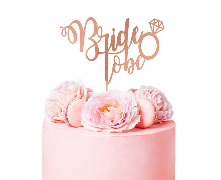 Bride to be rose gold torta dekoráció 16x15cm