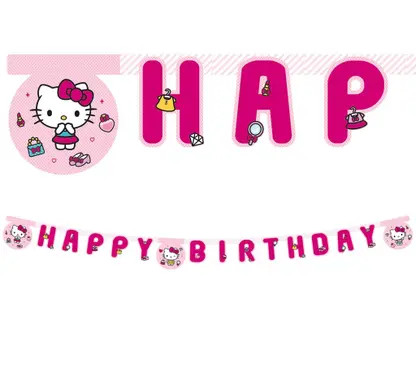 Hello Kitty Fashion Happy Birthday felirat FSC 2 m