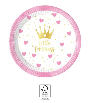 Hercegnők Little Princess papírtányér 8 db-os 20 cm FSC