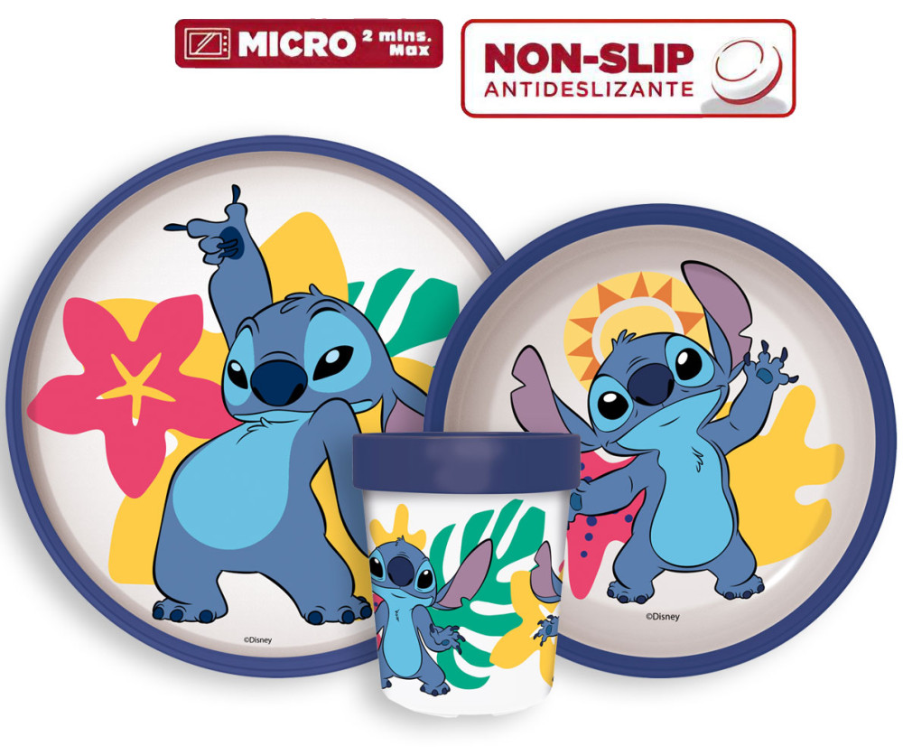 Disney Lilo és Stitch Palms csúszásmentes étkészlet, micro műanyag szett