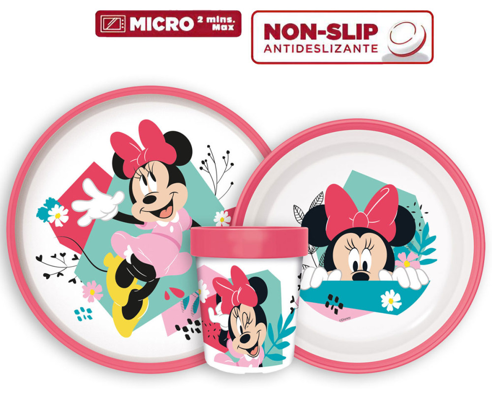 Disney Minnie Being More csúszásmentes étkészlet, micro műanyag szett