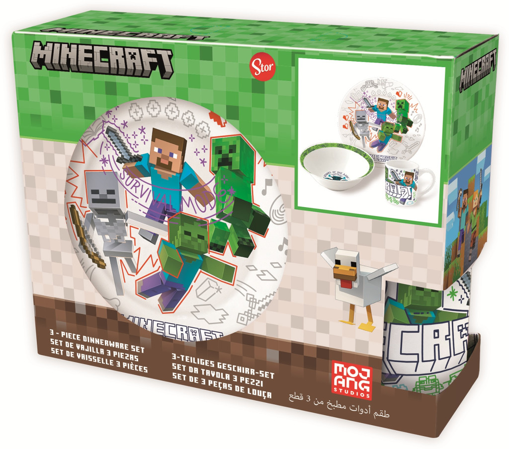 Minecraft Explore More porcelán étkészlet Díszdobozban